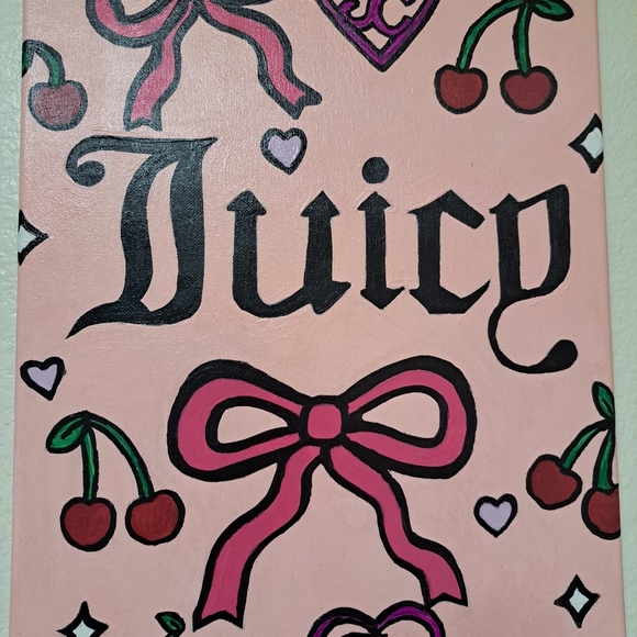 Juicy Couture Cherry & Bows Painting (Handmade) - Picture 5 of 9